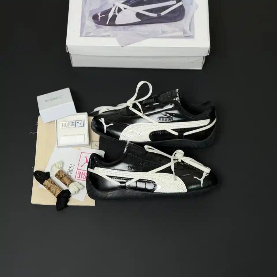 کفش پوما اسپیدکت پریمیوم ایکس روز مشکی سفید Puma Speedcat Premium X Rose Black White